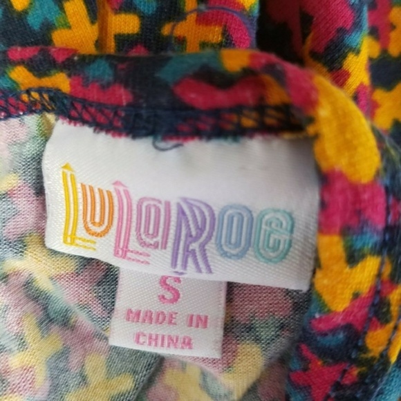 Lularoe Nicole Dress Midi Fit Flare Boho Tribal Geometric Elbow Sleeve Neutral S - Picture 5 of 8